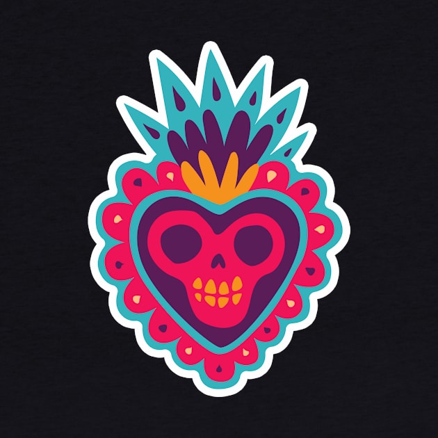 Dia de los Muertos Corazon // Day of the Dead Heart by SLAG_Creative